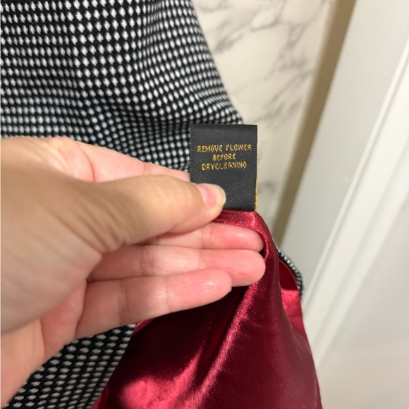 NEW Donna Ricco Black and White Patterned Wool Blend Midi Dress 14 - Picture 5 of 6